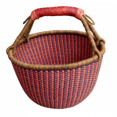 Round Colorful Basket Leather